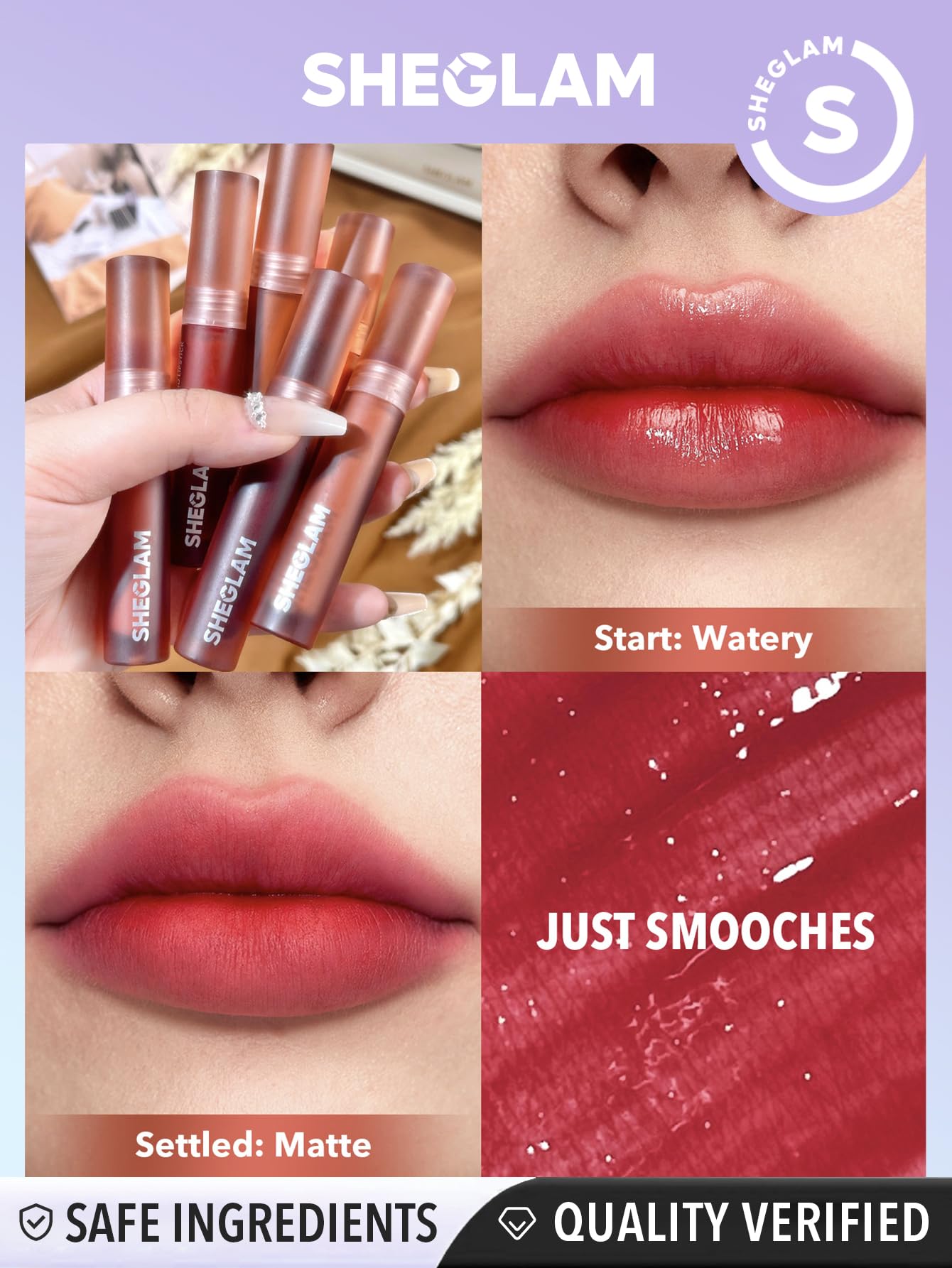 SHEGLAM Soft Haze Lip Blur Waterproof Liquid Lipstick Matte Transfer-Proof Lip Tint Lasting Super Stay Lip Stain-Think Twice