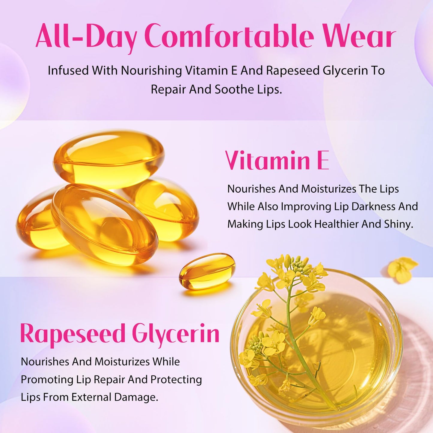 Tinted Lip Oil Stain Set, Hydrating High Shine Lip Gloss Set, Long-Lasting Bright Color Lipgloss for Dull Lips, Weightless & Non-Sticky, Vegan Korean Makeup, Crystal Finish