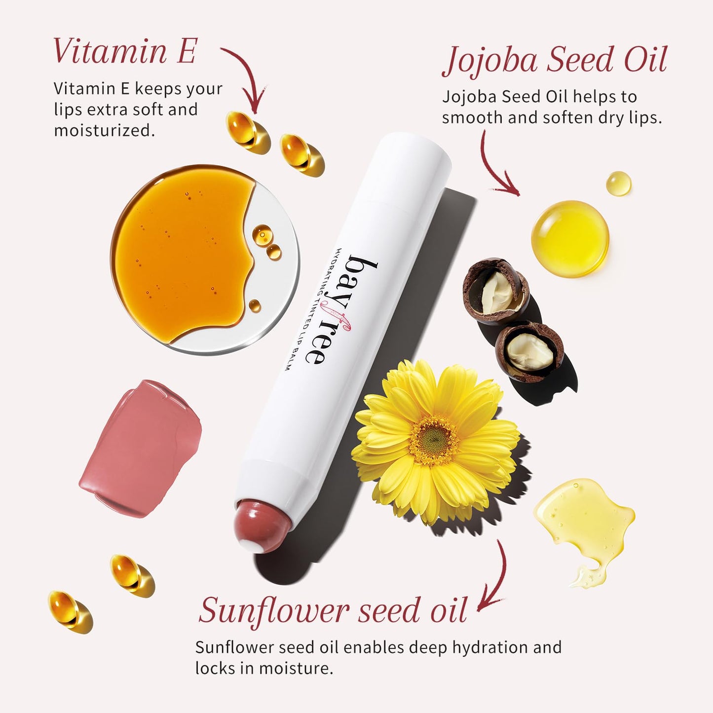 Tinted Lip Balm Plumper, Glossy, Pump Lips, Lightweight, Moisturize & Tint with Jojoba Seed Oil, Vegan Lipbalm Lip Care, Garden