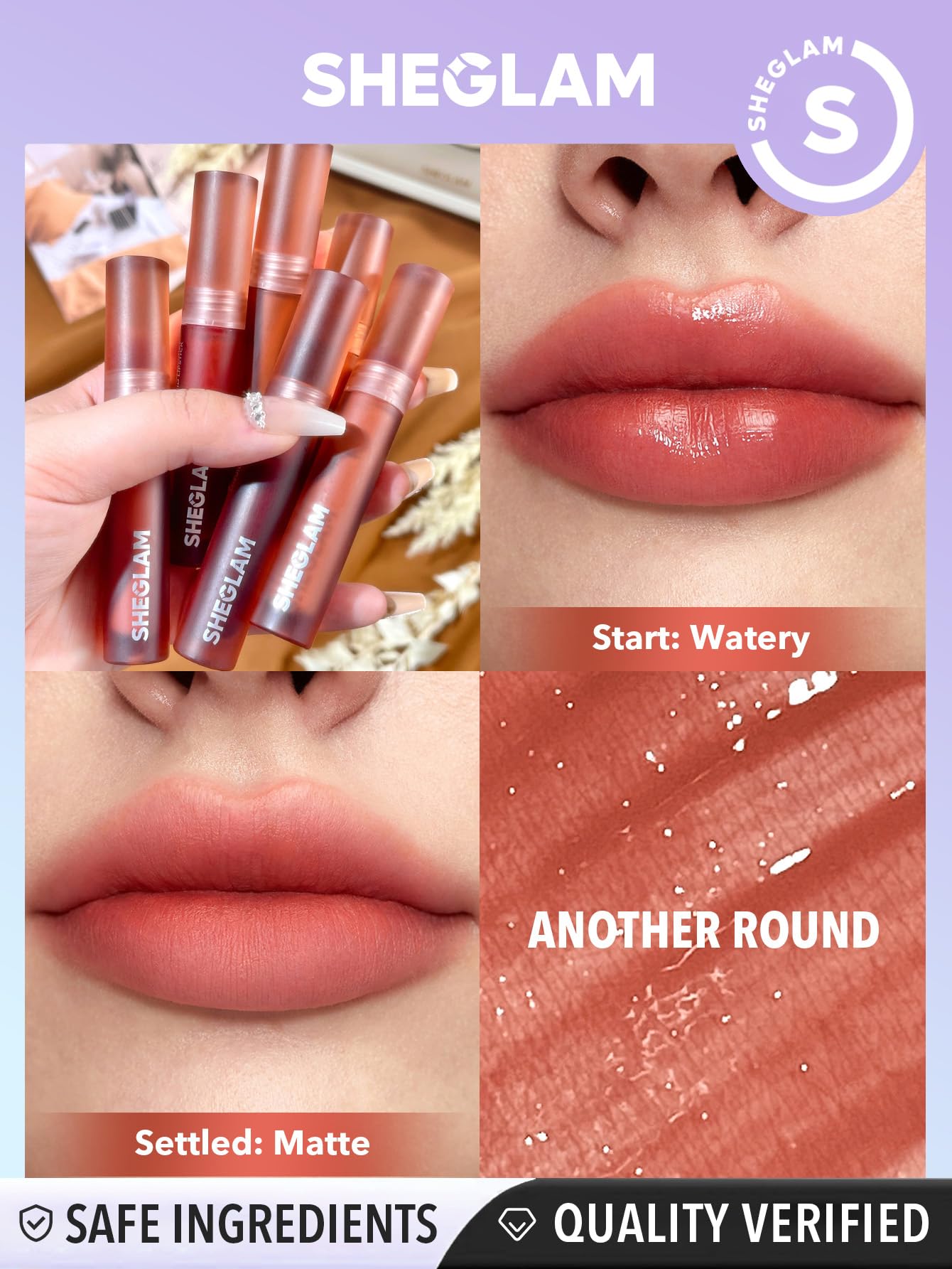 SHEGLAM Soft Haze Lip Blur Waterproof Liquid Lipstick Matte Transfer-Proof Lip Tint Lasting Super Stay Lip Stain-Think Twice