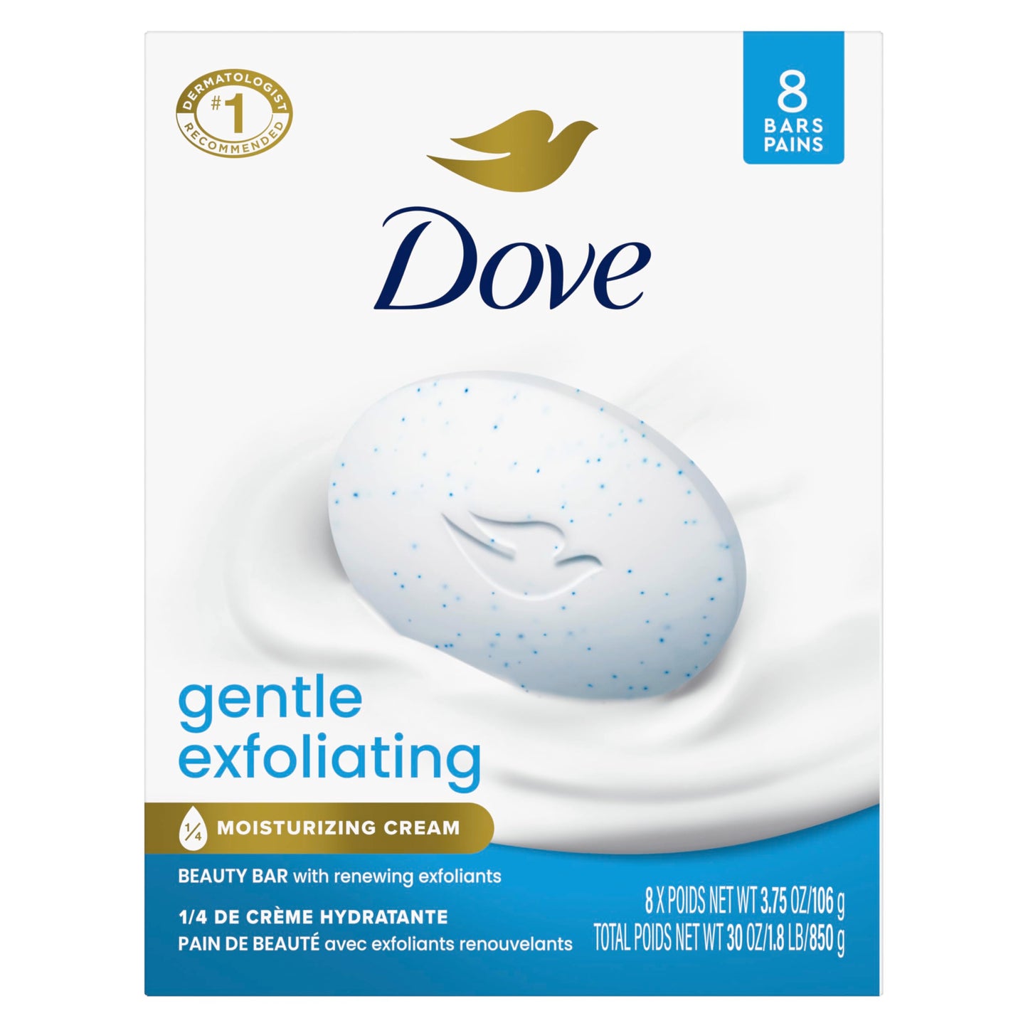 Dove Beauty Bar Soap Glowing Mango & Almond Butters, 8 Bars for Radiant Skin, Illuminates Skin 3.75 oz