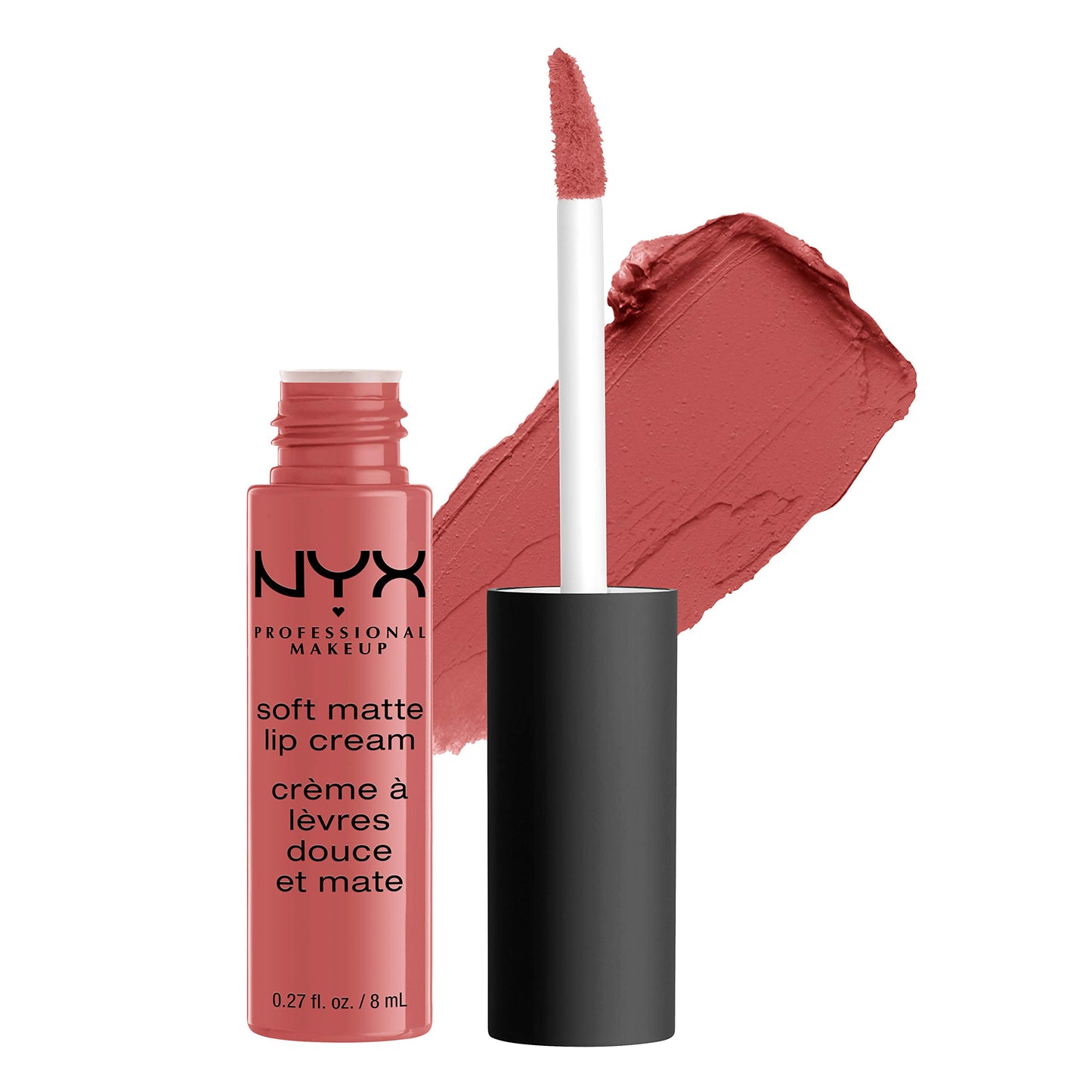 NYX PROFESSIONAL MAKEUP Soft Matte Lip Cream, Lightweight Liquid Lipstick - Abu Dhabi (Deep Rose-Beige)