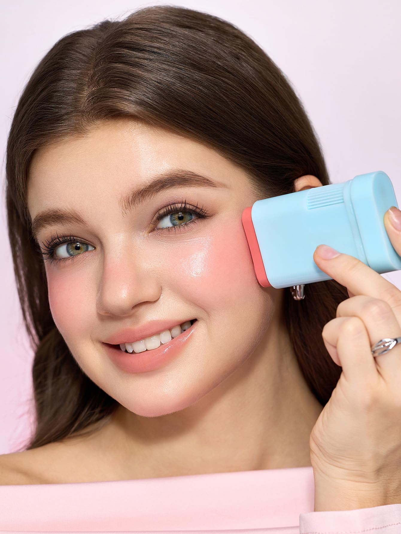 SHEGLAM Glass Glow Blush Stick Cream for Cheek and Lip, Waterproof Hydrating Tinted Solid Moisturizer Blendable Natural Grow Nude Face Blush Makeup-Stunner