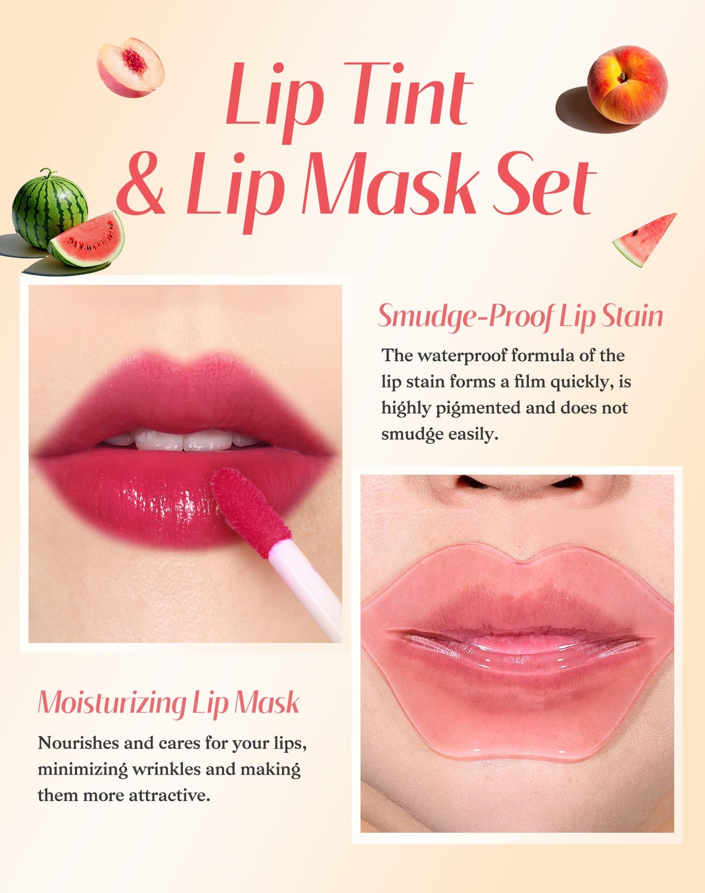 Lip Tint Stain Set, Lip Stain Long Lasting Lightweight Waterproof, Transfer-Proof, Non-sticky, Lip Makeup Matte Finish