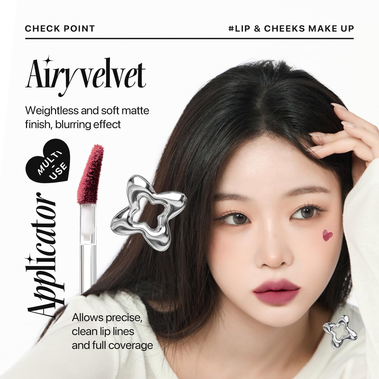 Nature Republic Light on Velvet Tint (05 MOOD FIG), Liquid Lipstick, lip tint, Blur effect, lip& cheek, nude lip,Soft Creamy Matte Finish Lip, Velvety, lip stain, High Pigment, Korean Lip Makeup