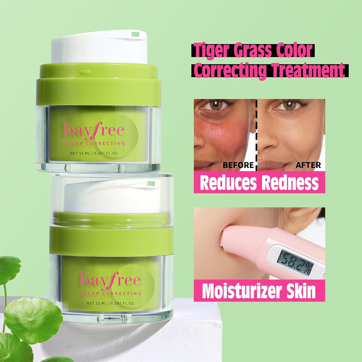 Lip Stain Long Lasting Waterproof, Lightweight, Non-sticky, Transfer-Proof, Matte Finish & Cica Tiger Grass Color Correcting Treatment Reduces Redness, Long-Wearing Coverage, SPF 22