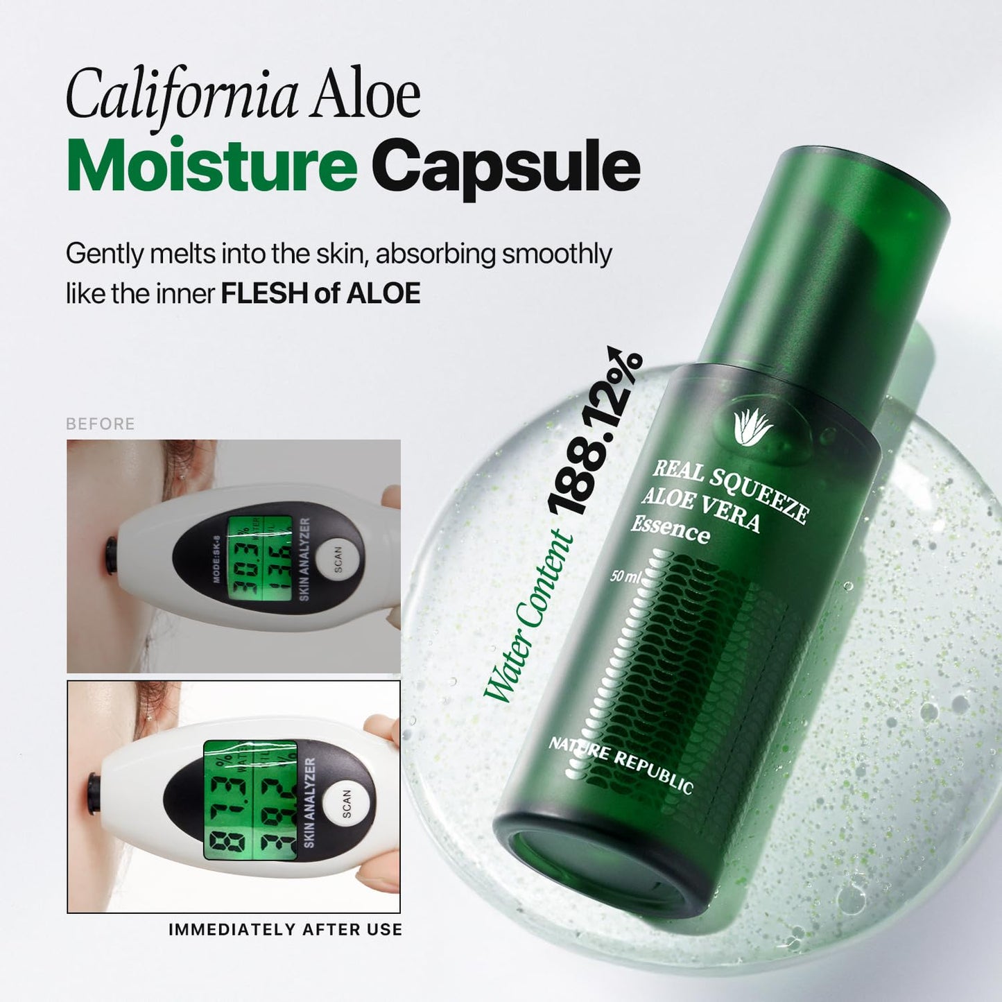 Nature Republic Mild & Moisture Aloe Vera Toner Quick Hydration & fast absorbing non-sticky texture, Aftersun & Aftershave,Moisturizing Face Skin & Hair,korean skin care All Skin Types 150ml/5.24oz