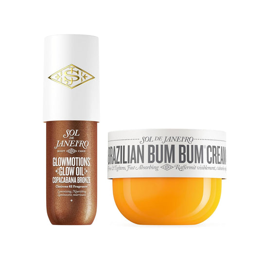 Sol de Janeiro Glow & Go Bronze Bundle | Brazilian Bum Bum Cream 8.1 fl oz. + Copacabana Bronze Glowmotions Glow Oil 2.5 fl oz. | Amazon Exclusive