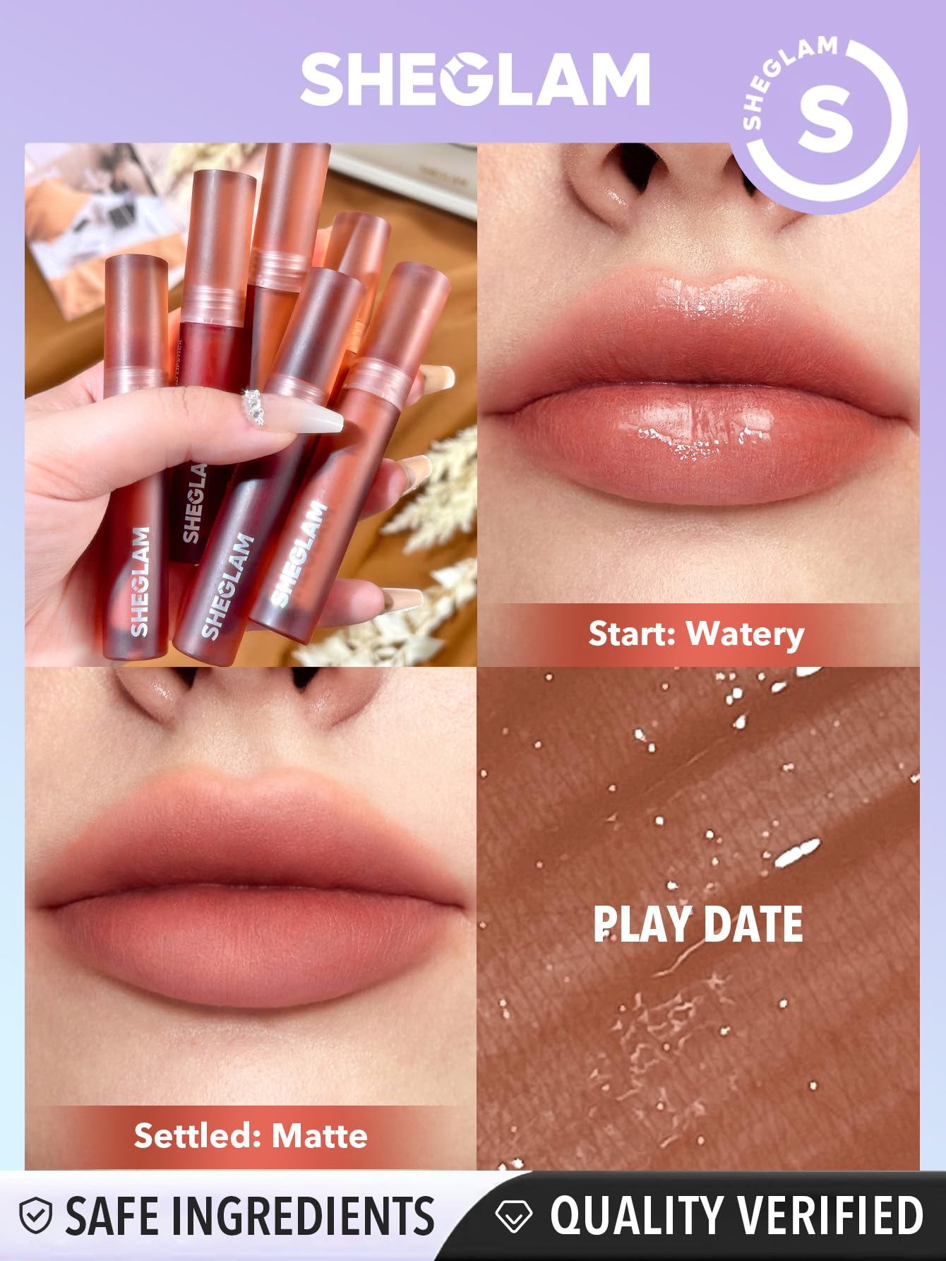 SHEGLAM Soft Haze Lip Blur Waterproof Liquid Lipstick Matte Transfer-Proof Lip Tint Lasting Super Stay Lip Stain-Think Twice