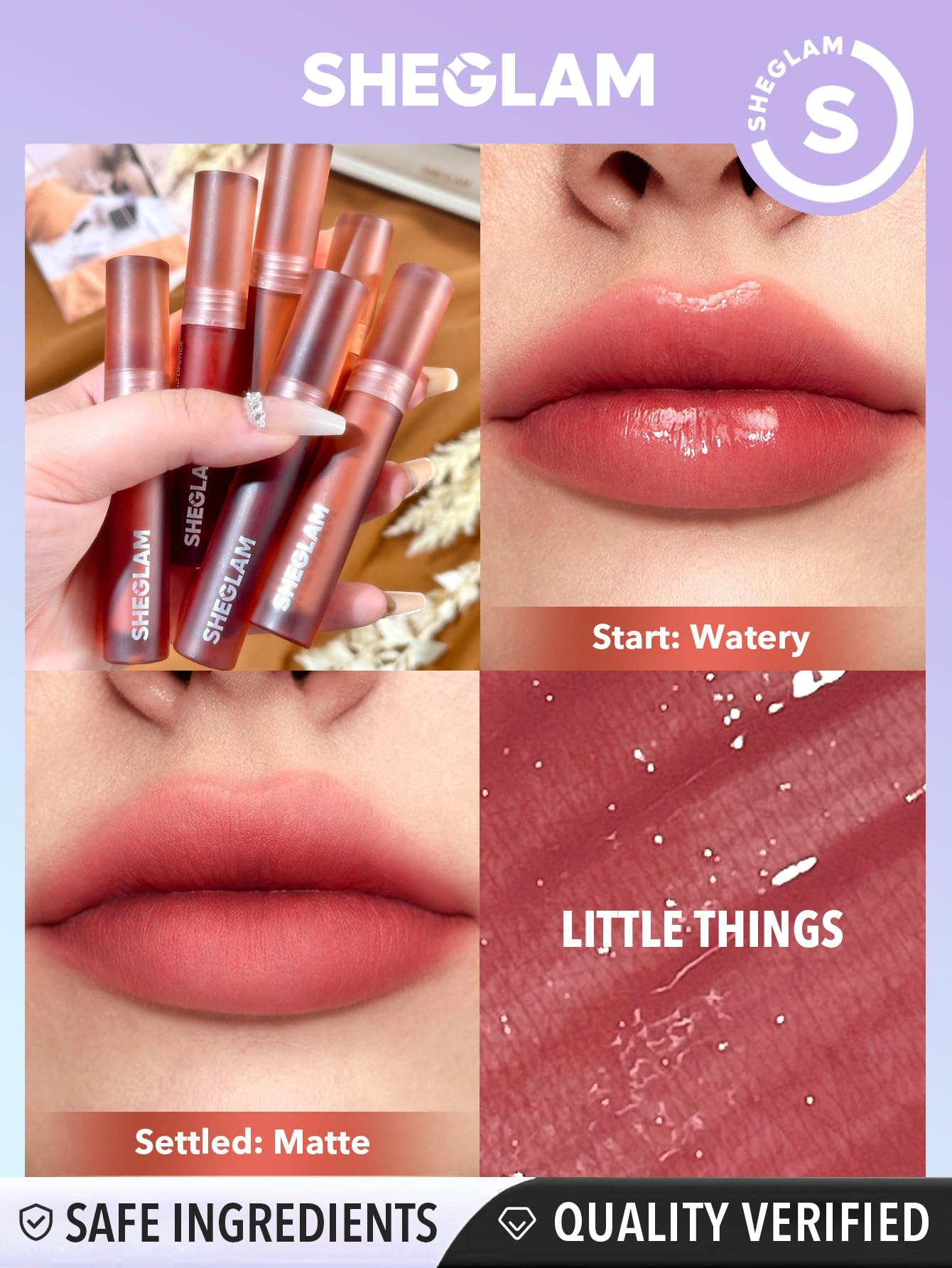 SHEGLAM Soft Haze Lip Blur Waterproof Liquid Lipstick Matte Transfer-Proof Lip Tint Lasting Super Stay Lip Stain-Think Twice