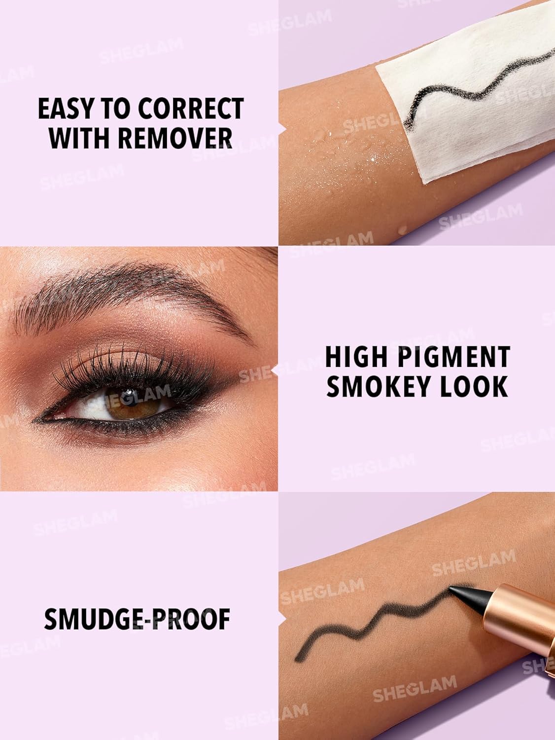 SHEGLAM Ez Glide Matte Eyeliner Pencil Highly Pigmented Black Smoky Eyes Pencil Smudge-Proof Long-Lasting Ultra-Fine Eyeliner Blendable Smooth Cat Eye Eye Make Up Black