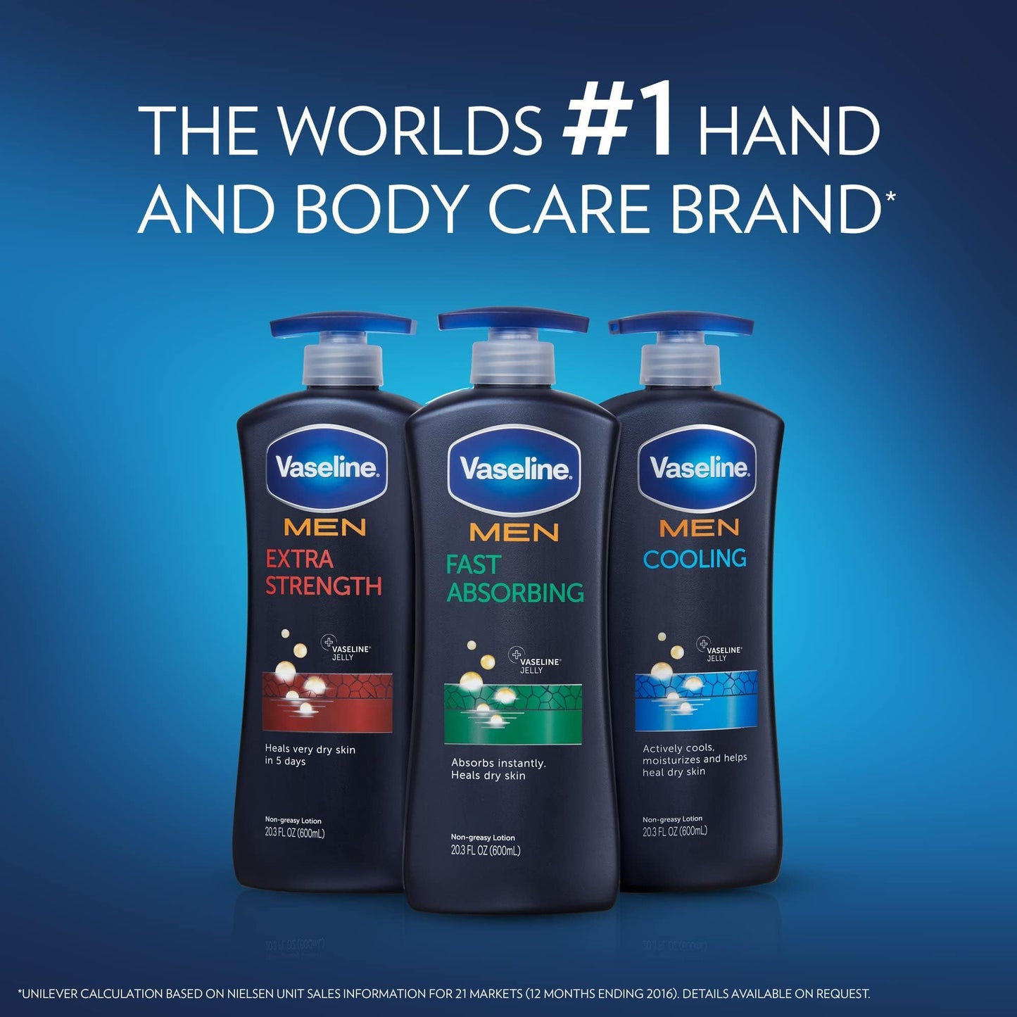 Vaseline Men Healing Moisture Hand and Body Lotion Extra Strength 10 oz