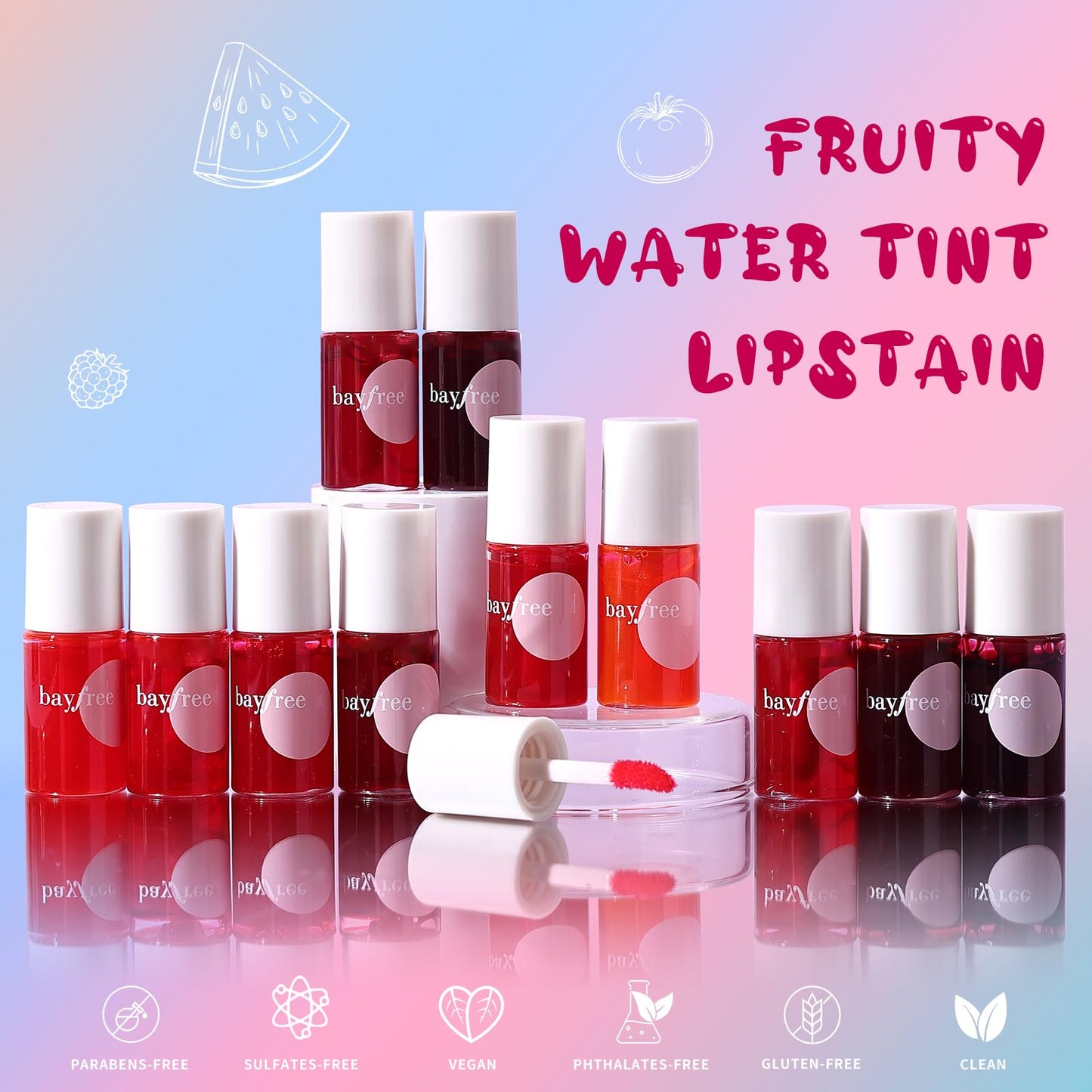 Lip Tint Stain Set, Korean Water Tint Lightweight Non-sticky, Waterproof Long Lasting Liquid Blush & Lip Stain, Transfer-Proof, Matte Finish Lip Color Makeup (made into jam)