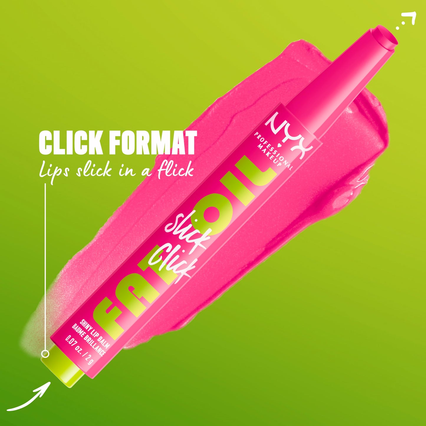 NYX PROFESSIONAL MAKEUP Fat Oil Slick Click, Lightweight, Buildable, Pigmented Vegan Lip Balm - No Filter Needed