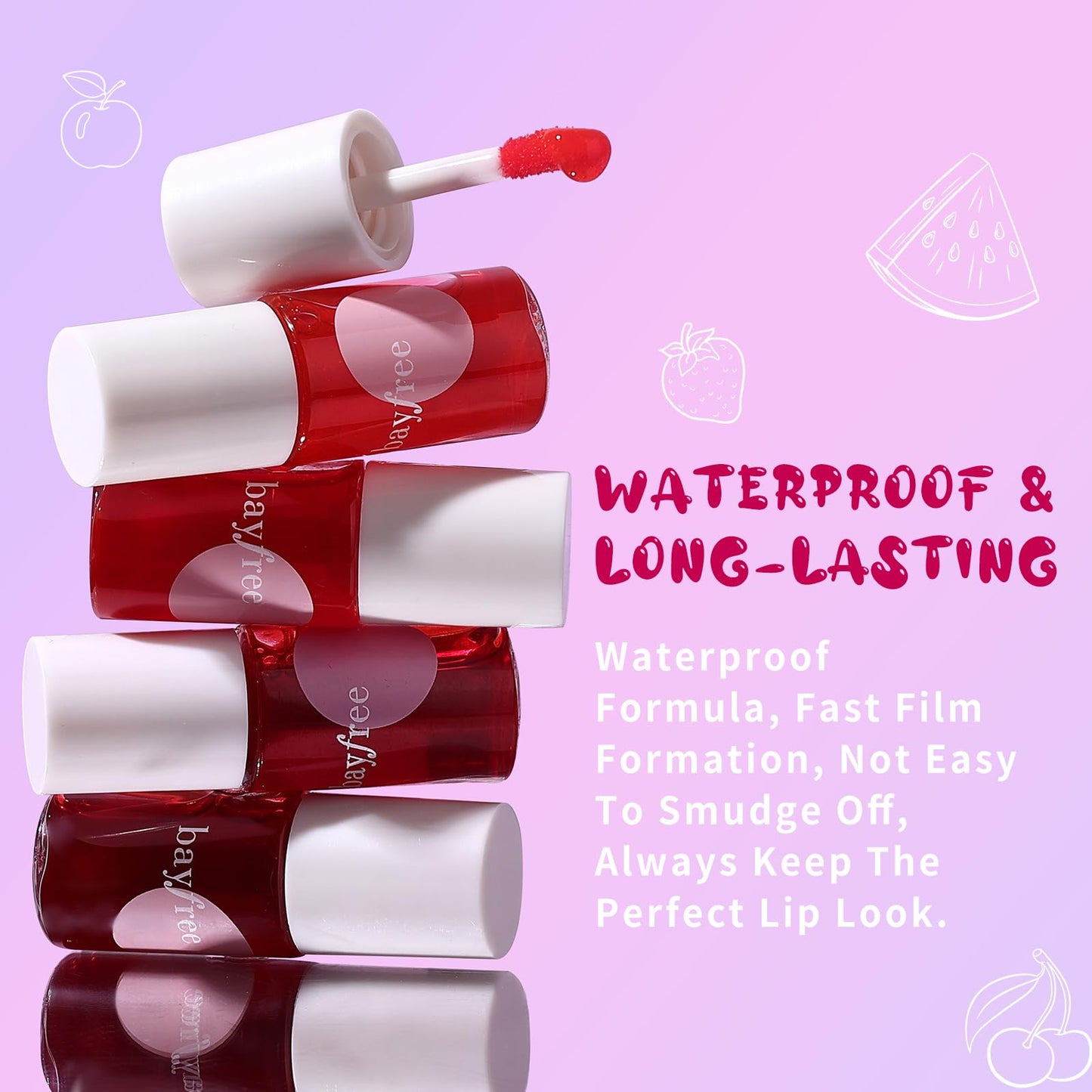 Lip Tint Stain, Long Lasting Korean Lip Stain Set, Non-sticky Waterproof Lightweight Lip and Cheek Tint, Moisturizing High Pigment Water Tint, Matte Finish Lip Tint