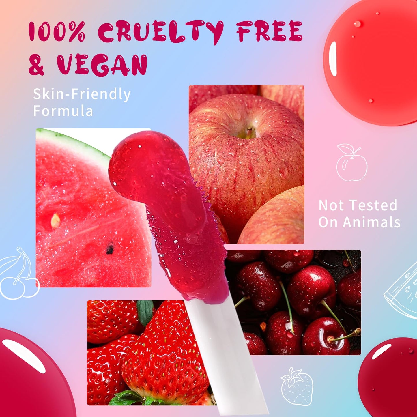 Lip Tint Stain, Long Lasting Korean Lip Stain Set, Non-sticky Waterproof Lightweight Lip and Cheek Tint, Moisturizing High Pigment Water Tint, Matte Finish Lip Tint