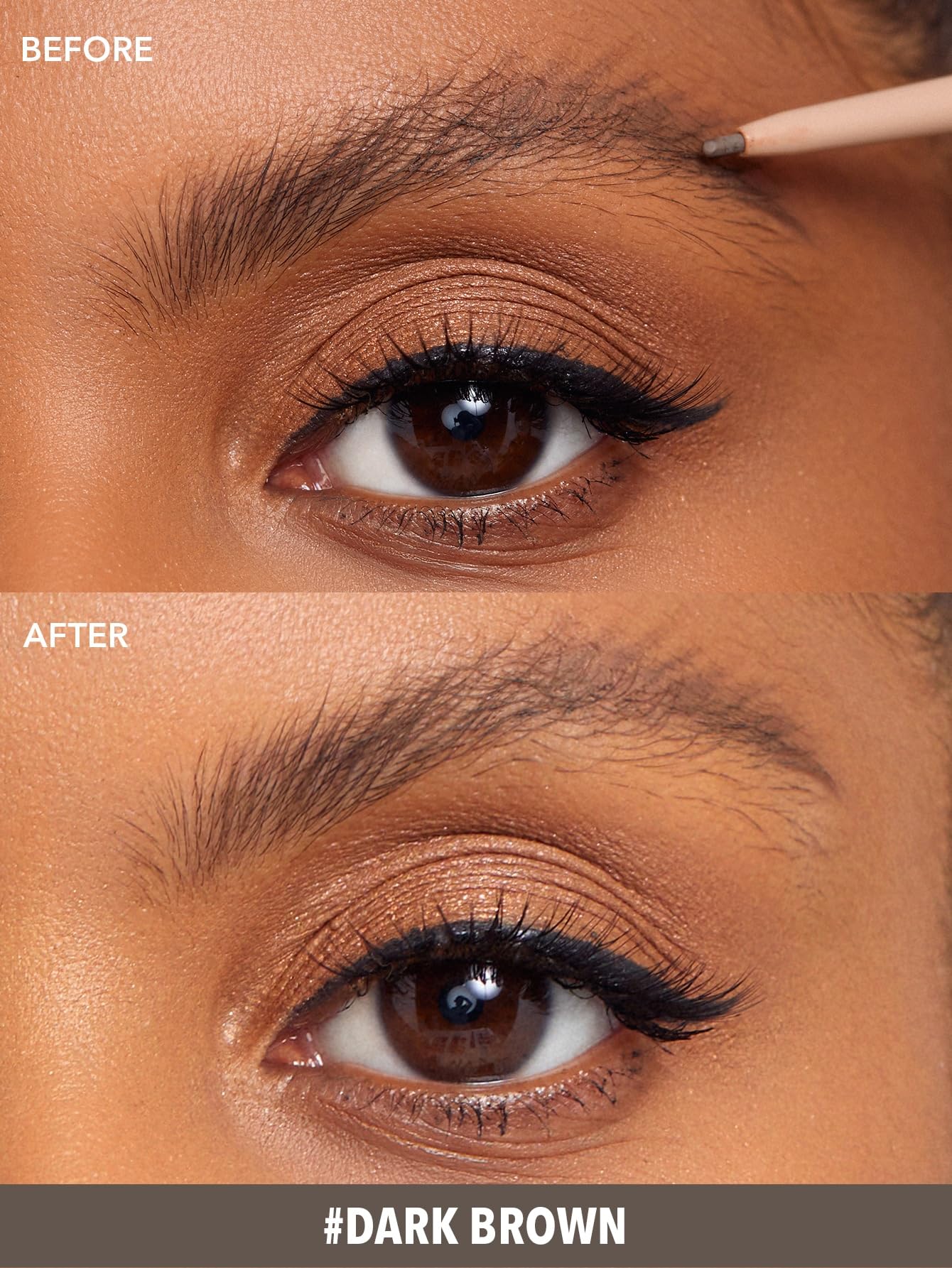 SHEGLAM Insta-Fill Eyebrow Pencil Long Lasting Non-Sticky Sweatproof Matte Eye Brow Pen Makeup-Dark brown