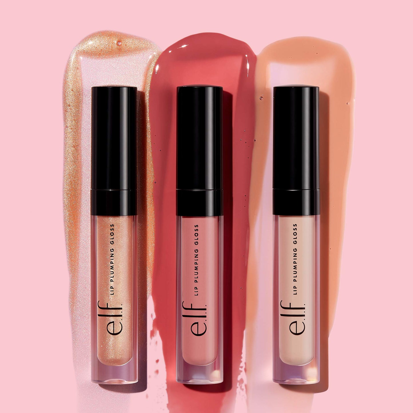 e.l.f. Lip Plumping Gloss, High-Shine Sheer Color, Hydrates & Creates Fuller Lips With Vitamin E, Vegan & Cruelty-Free, Pink Cosmo