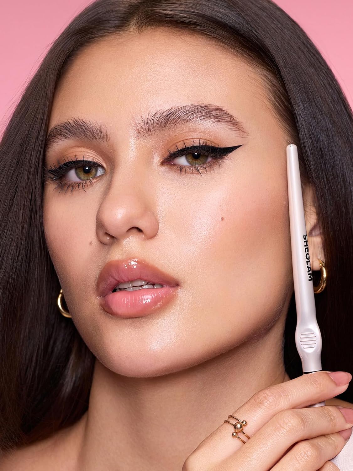 SHEGLAM Glide Control Liquid Eyeliner Smooth Long-Lasting Waterproof Easy to Grip-Matte Black