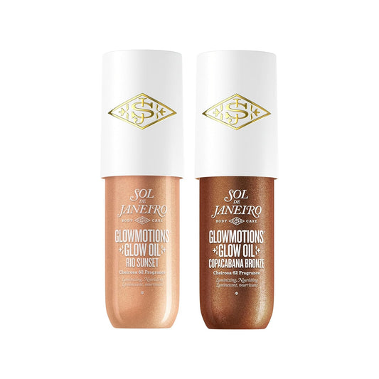 SOL DE JANEIRO Glowmotions Glow Body Oil Duo | Copacabana Bronze & Rio Sunset | Shimmer Boy Oil Bundle | Pack of 2, 2.5 fl oz. | Amazon Exclusive