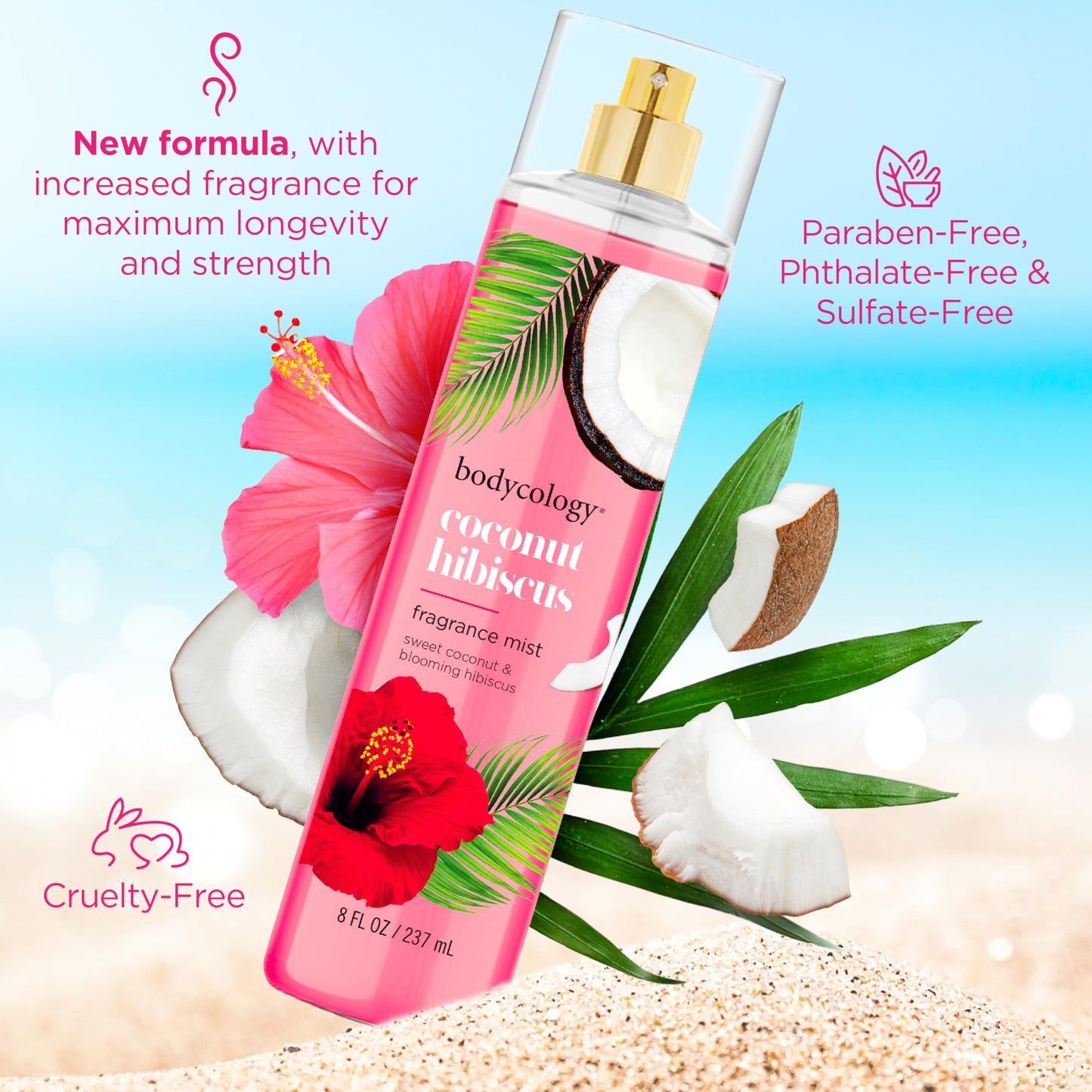 Bodycology Long-Lasting Fragrance Body Mist, Strawberry Cheesecake, 8 fl oz