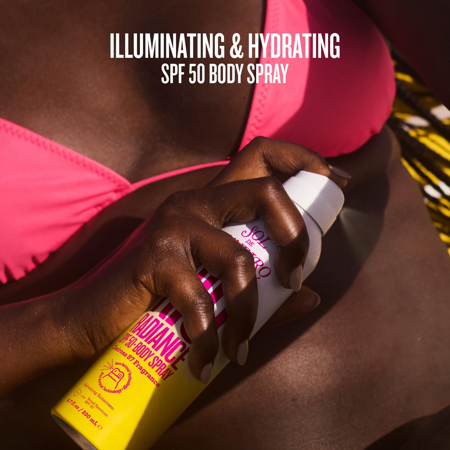 SOL DE JANEIRO Rio Radiance SPF 50 Body Spray Broad Spectrum | Spray Sunscreen for Body | Niacinamide and Antioxidants | Sheer Coverage | UV Protection