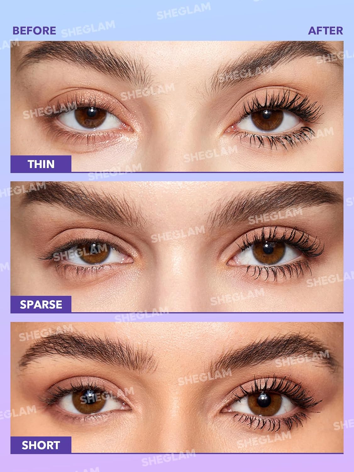 SHEGLAM Flutter Wink Volumizing Mascara Lash Extensions Tubing Mascara Length and Lift-Black