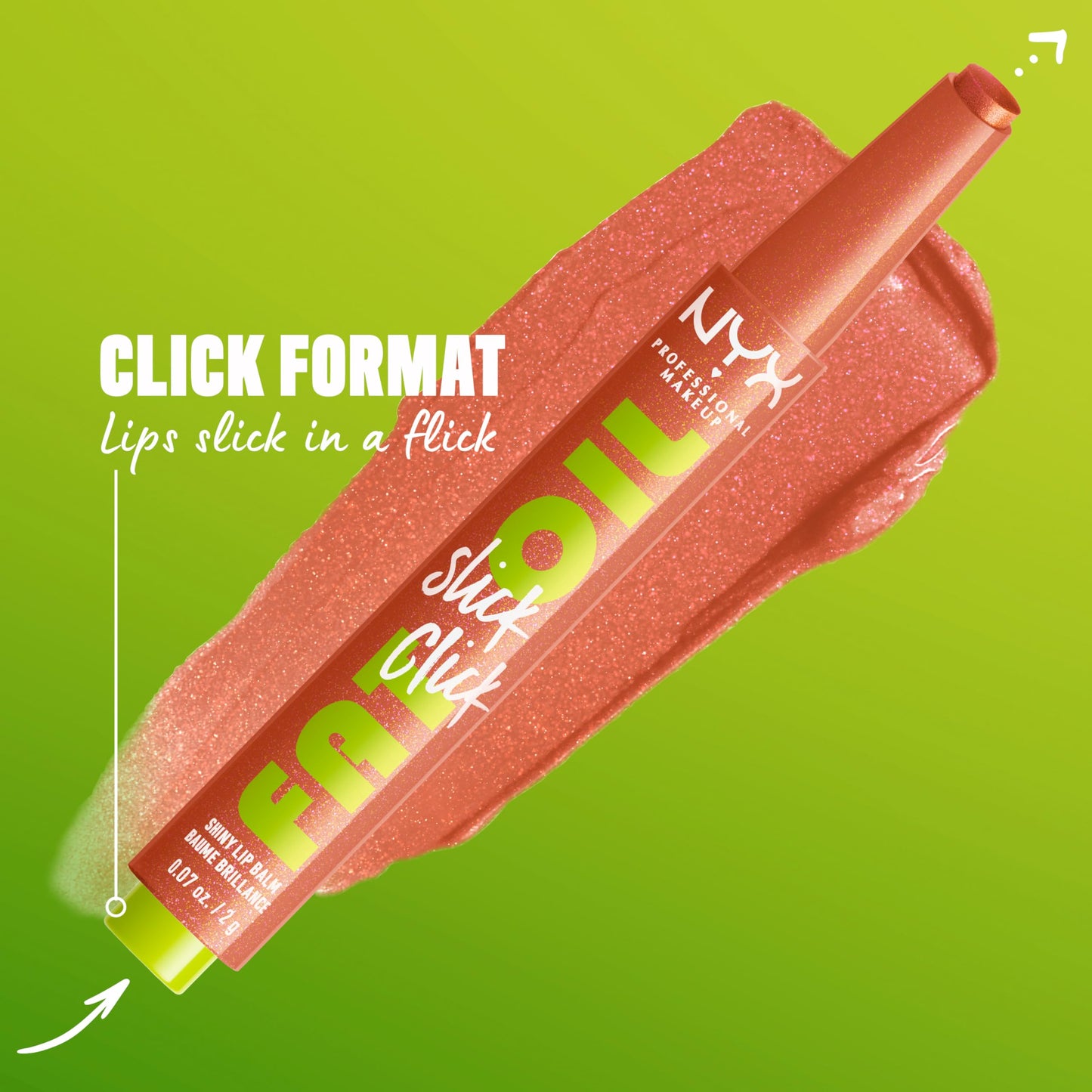 NYX PROFESSIONAL MAKEUP Fat Oil Slick Click, Lightweight, Buildable, Pigmented Vegan Lip Balm - No Filter Needed