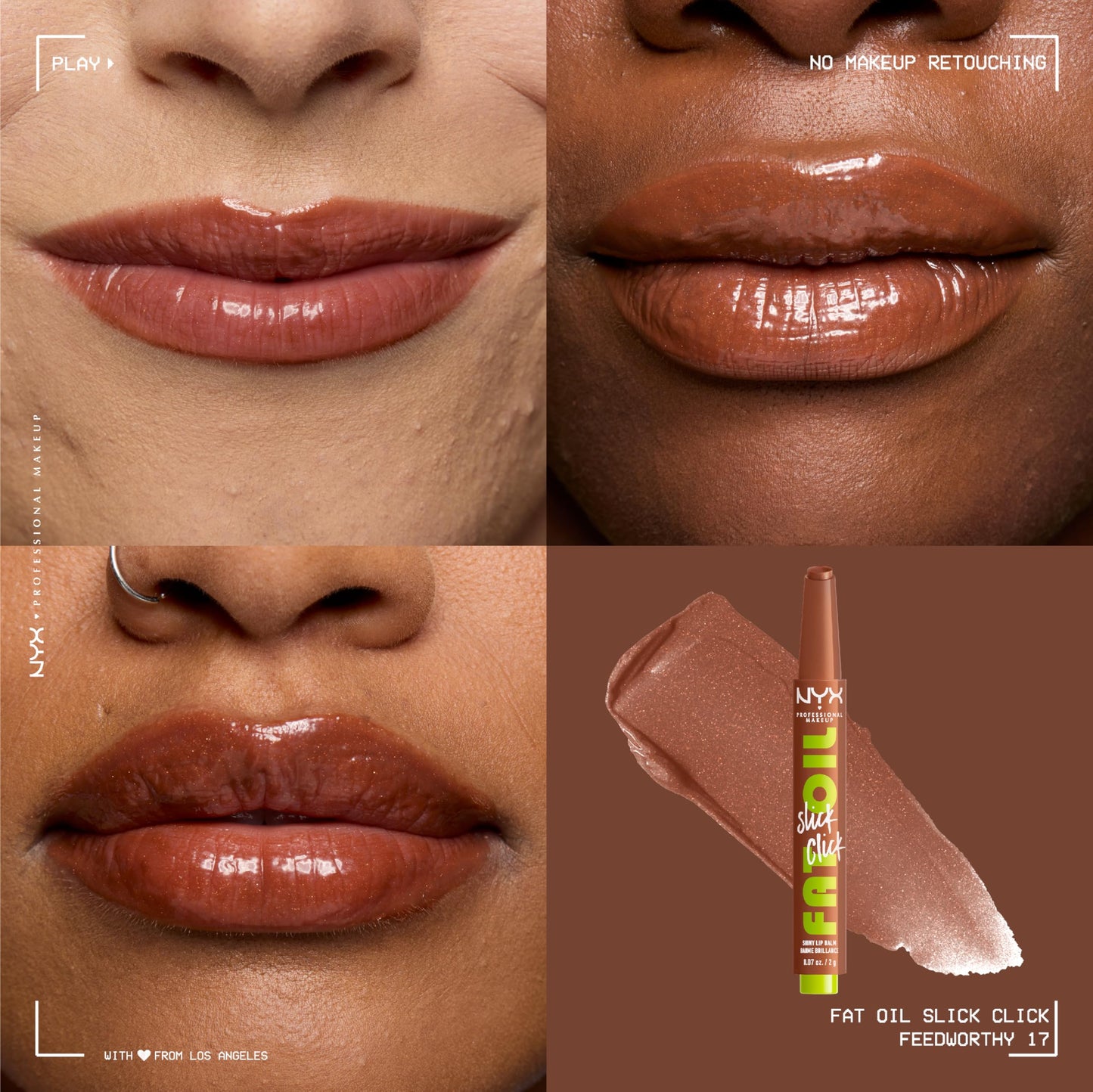 NYX PROFESSIONAL MAKEUP Fat Oil Slick Click, Lightweight, Buildable, Pigmented Vegan Lip Balm - No Filter Needed