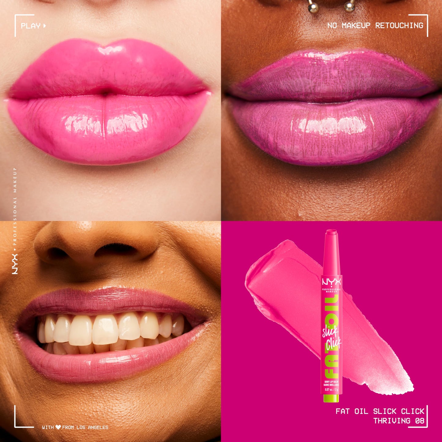 NYX PROFESSIONAL MAKEUP Fat Oil Slick Click, Lightweight, Buildable, Pigmented Vegan Lip Balm - No Filter Needed