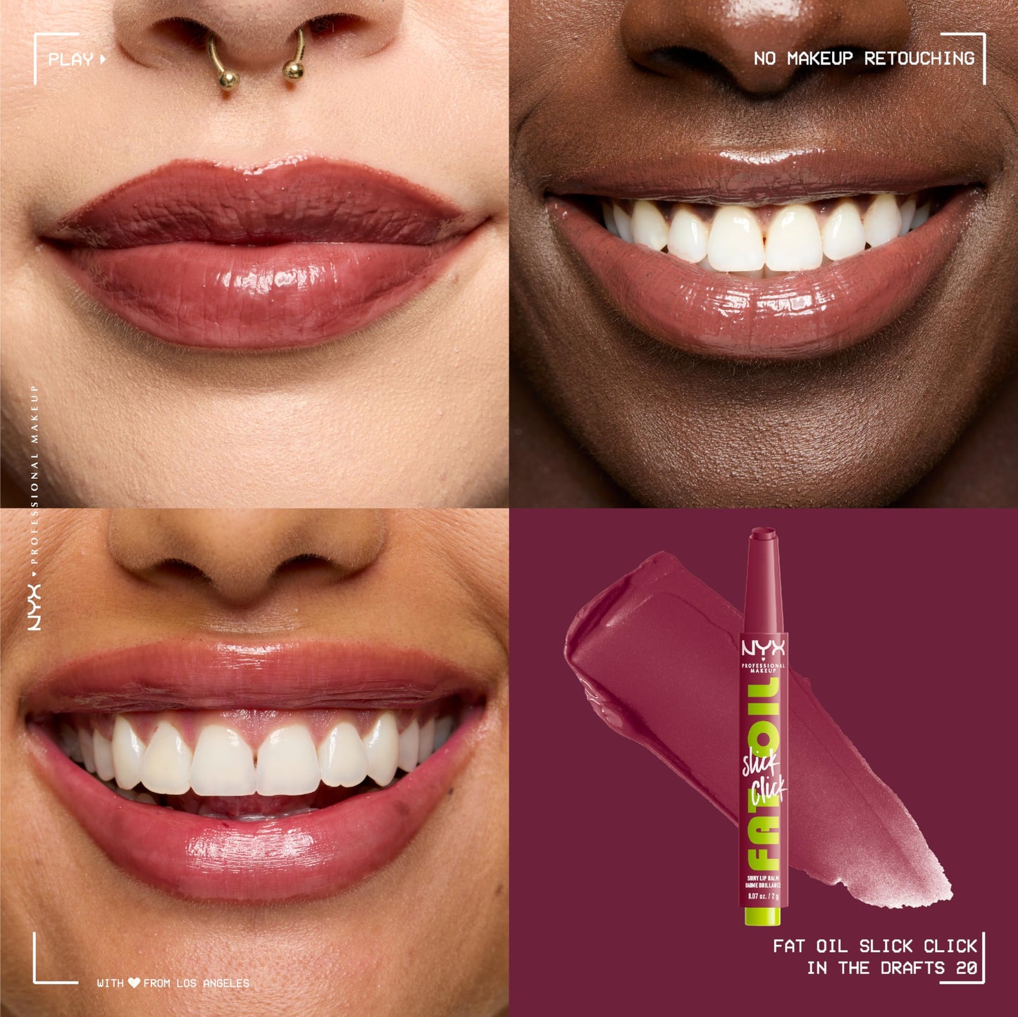 NYX PROFESSIONAL MAKEUP Fat Oil Slick Click, Lightweight, Buildable, Pigmented Vegan Lip Balm - No Filter Needed