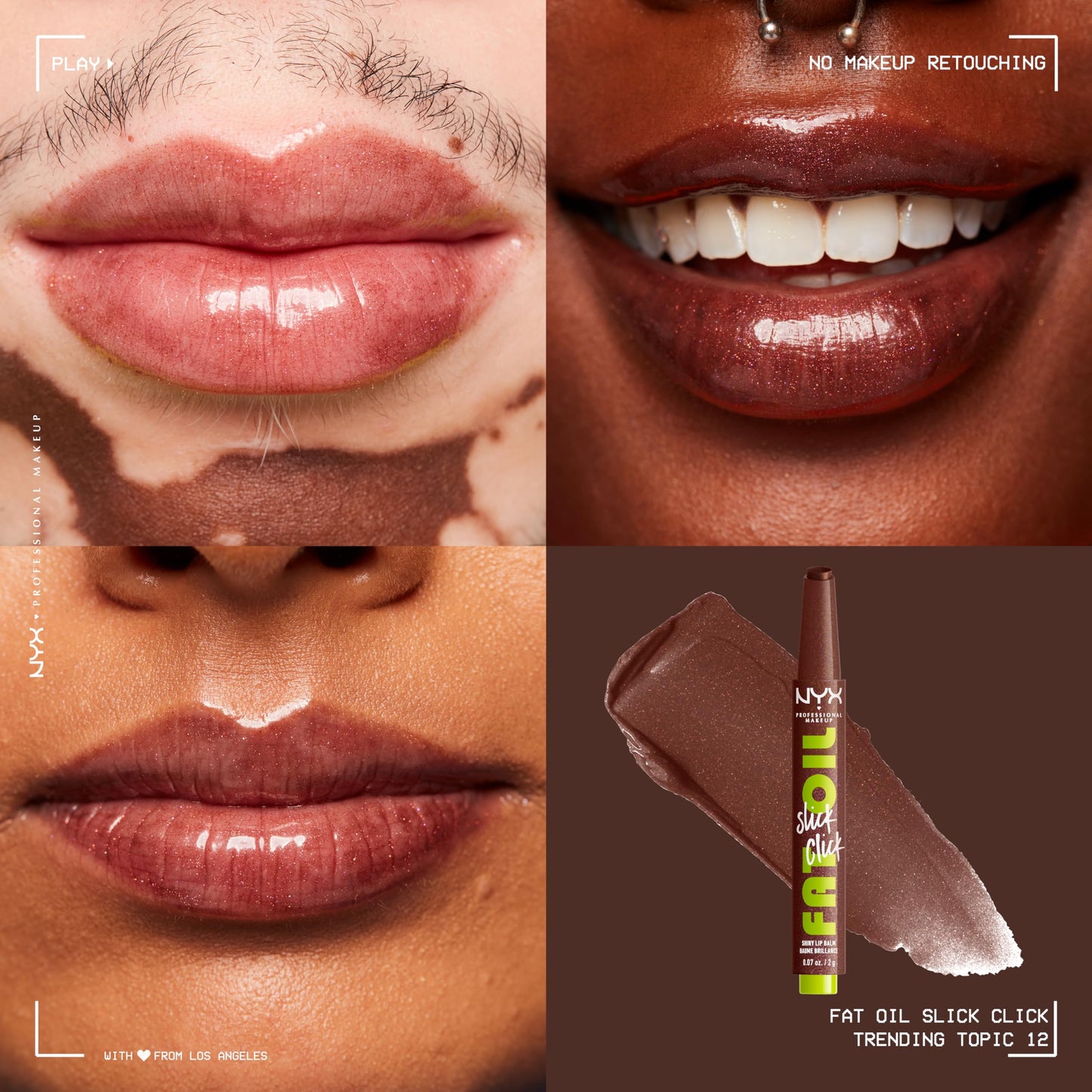 NYX PROFESSIONAL MAKEUP Fat Oil Slick Click, Lightweight, Buildable, Pigmented Vegan Lip Balm - No Filter Needed