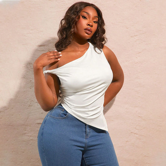 Voidsy Asym Cut One Shoulder Tee