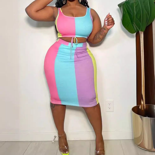 Plus Size Slim Sexy Sheath Two Piece Set