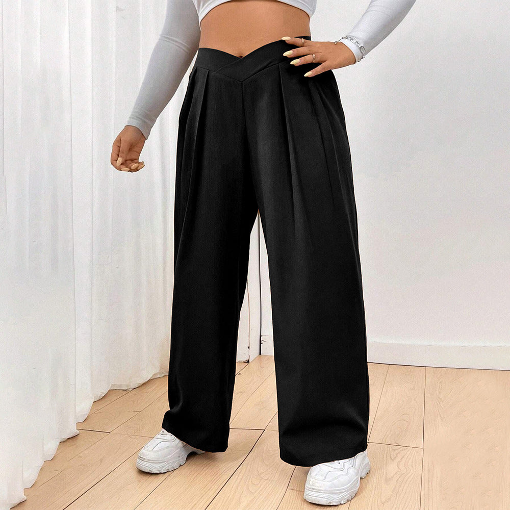 Voidsy curve Casual Trousers Comfortable  Casual Wide Leg Track Pants