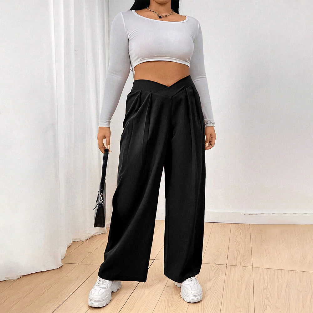 Voidsy curve Casual Trousers Comfortable  Casual Wide Leg Track Pants