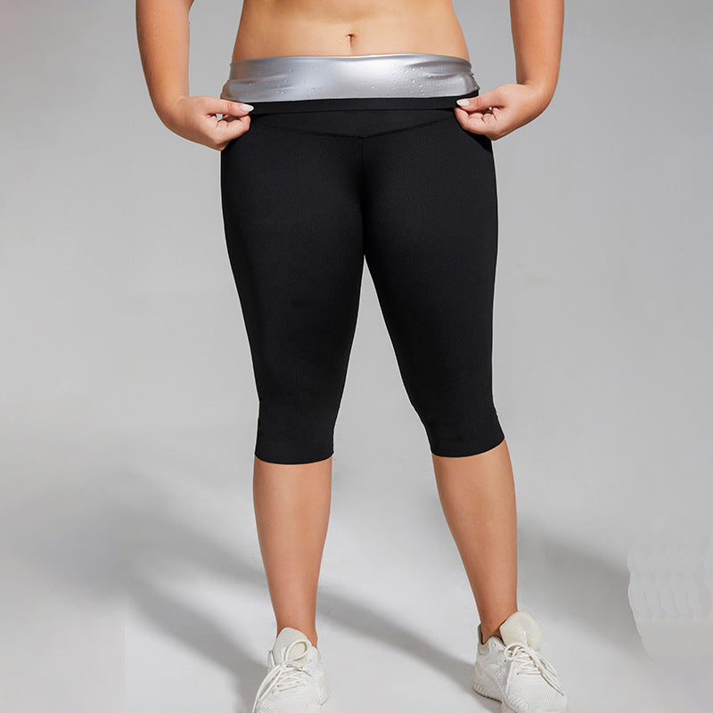 Plus Size Shaping Pants Belly Contracting Cropped Pants