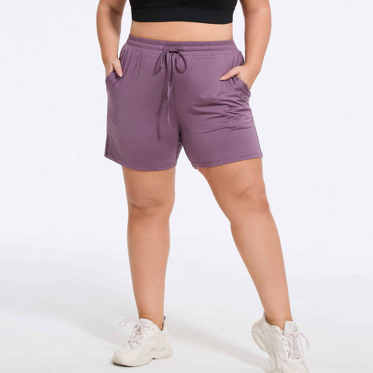 Plus Size Sports Shorts Women Loose plus Size Quick Drying Five Points Badminton Pants Running Fitness Yoga Knee Length Pants