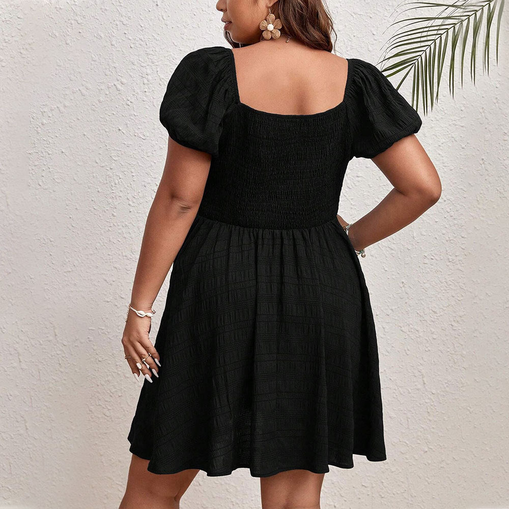 Flare & Flirt Mini Dress- Classic Black