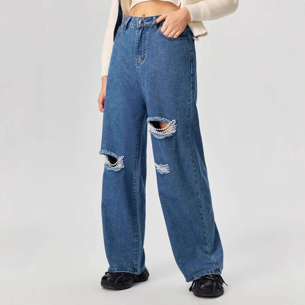 Ripped Wide Leg Jeans