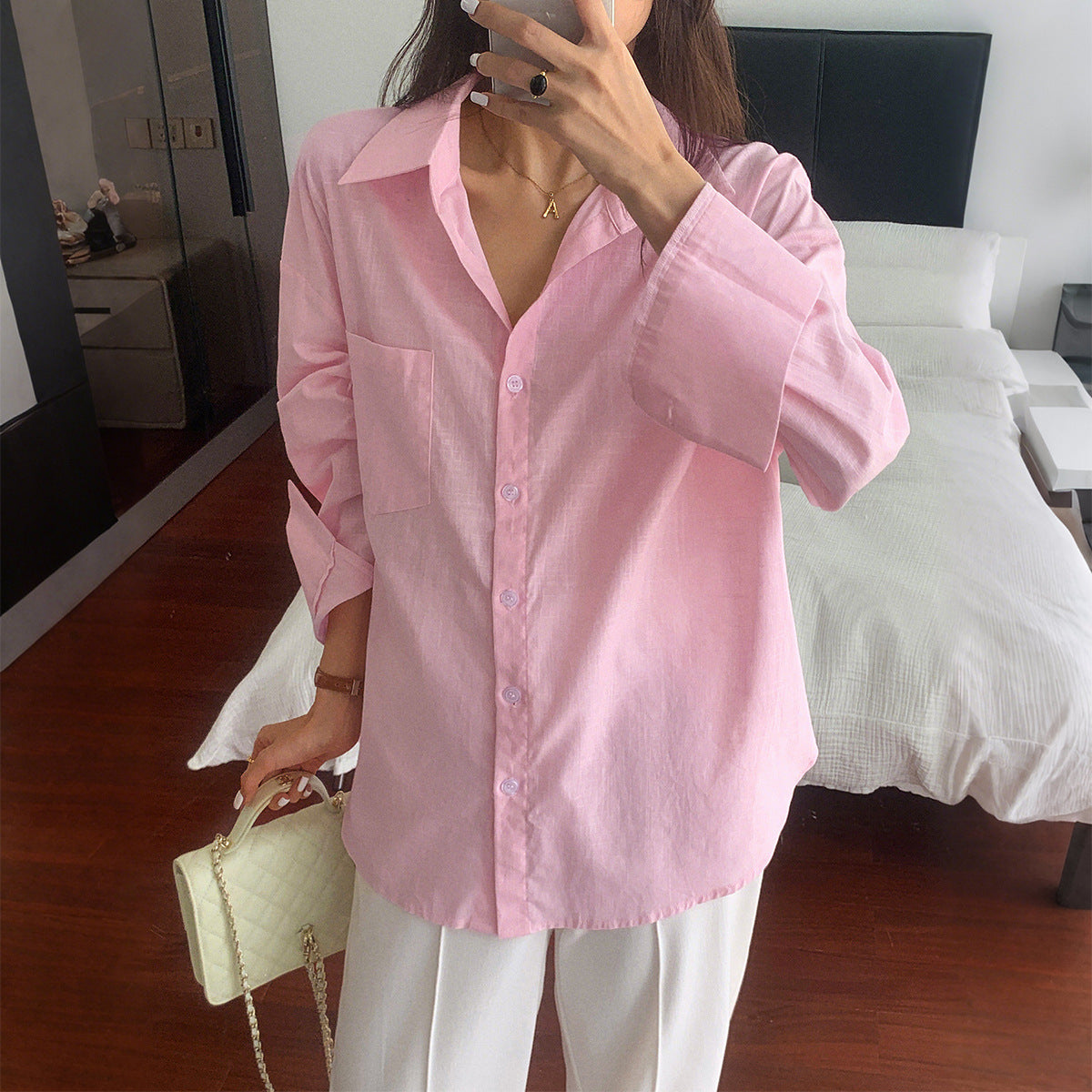 Pink Oversize Casual Shirt