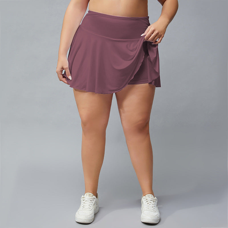 Plus Size Fitness Shorts Women Outdoor Quick-Drying Breathable Tennis Skirt Running Workout Training Pleated Skirt Culottes
