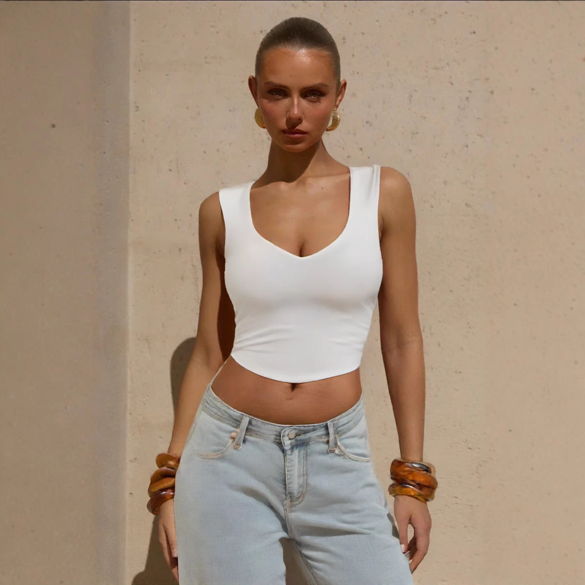 Camisole Casual  Solid Color Top