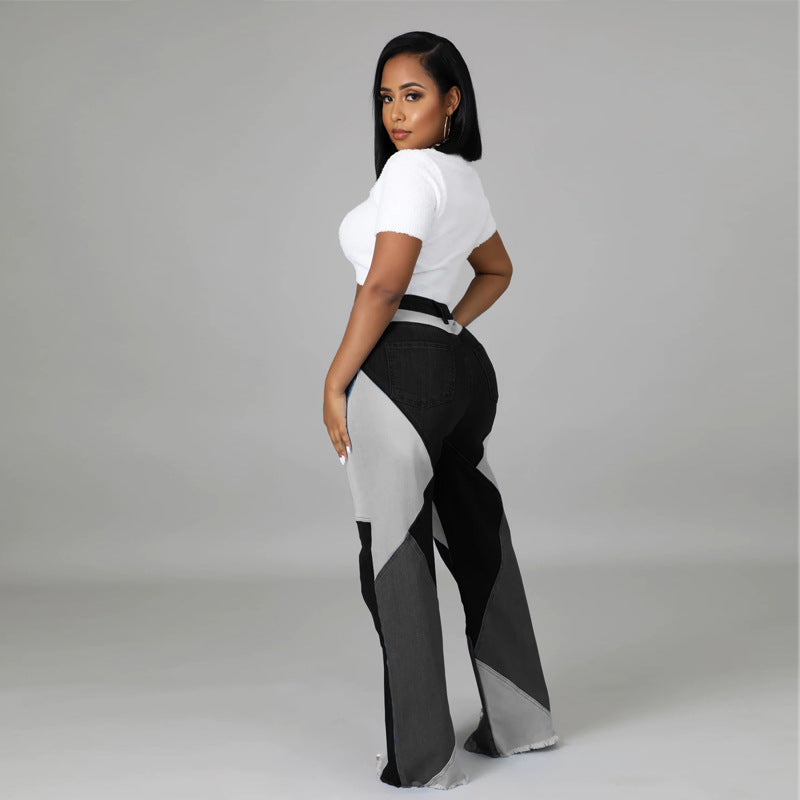 Denim Block Patchwork Jeans