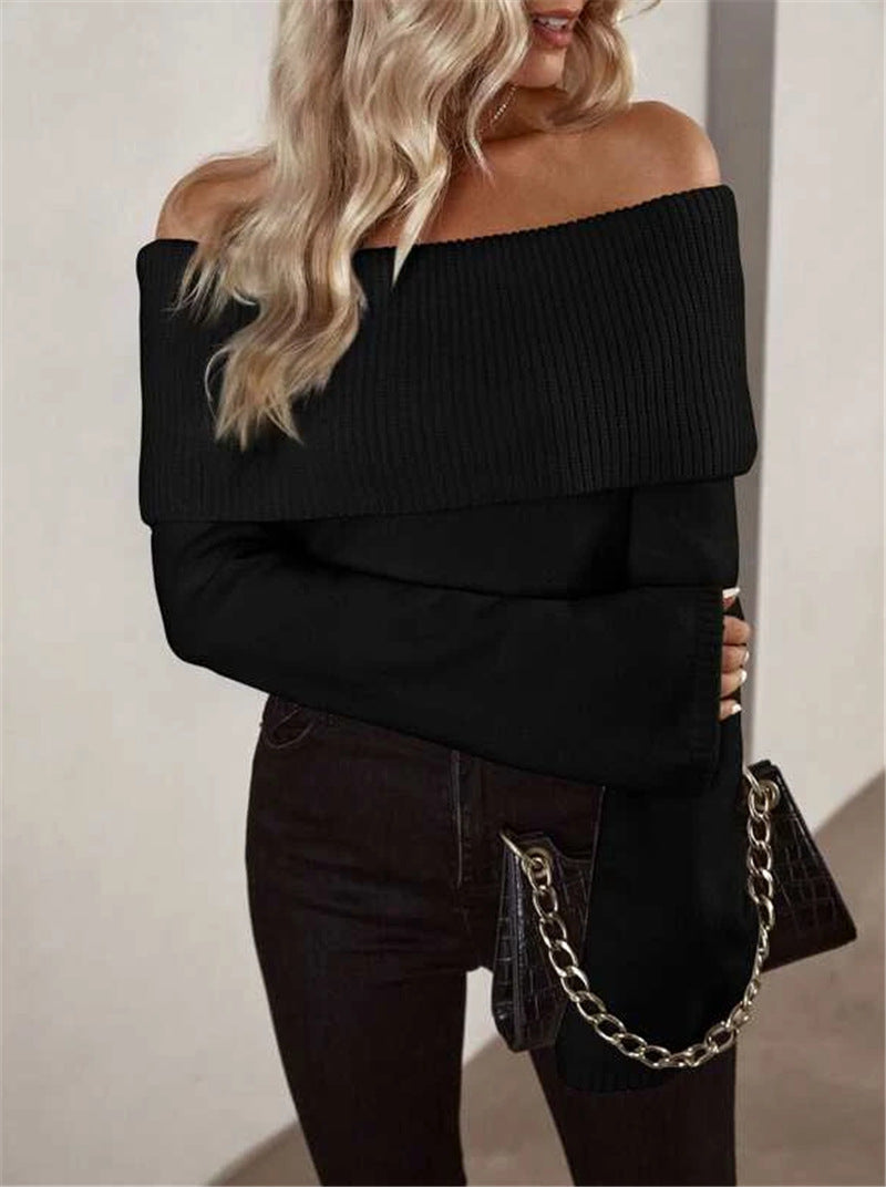 Off-Shoulder Cream Knit