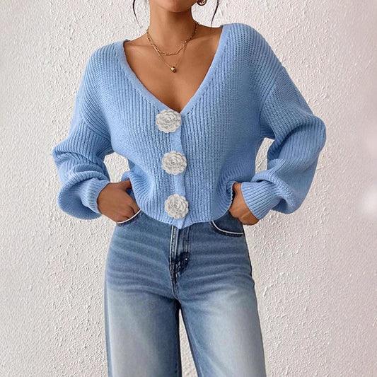 Blue Daisy Knit Cardigan