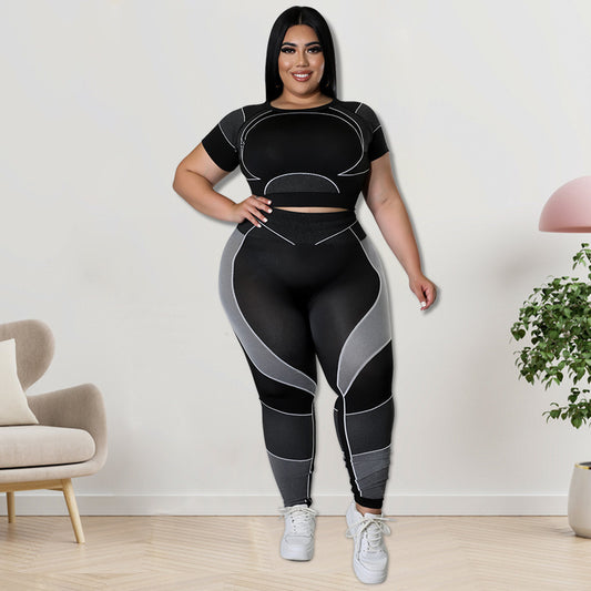 Plus Size Women Clothing Sports  Yoga Suit
