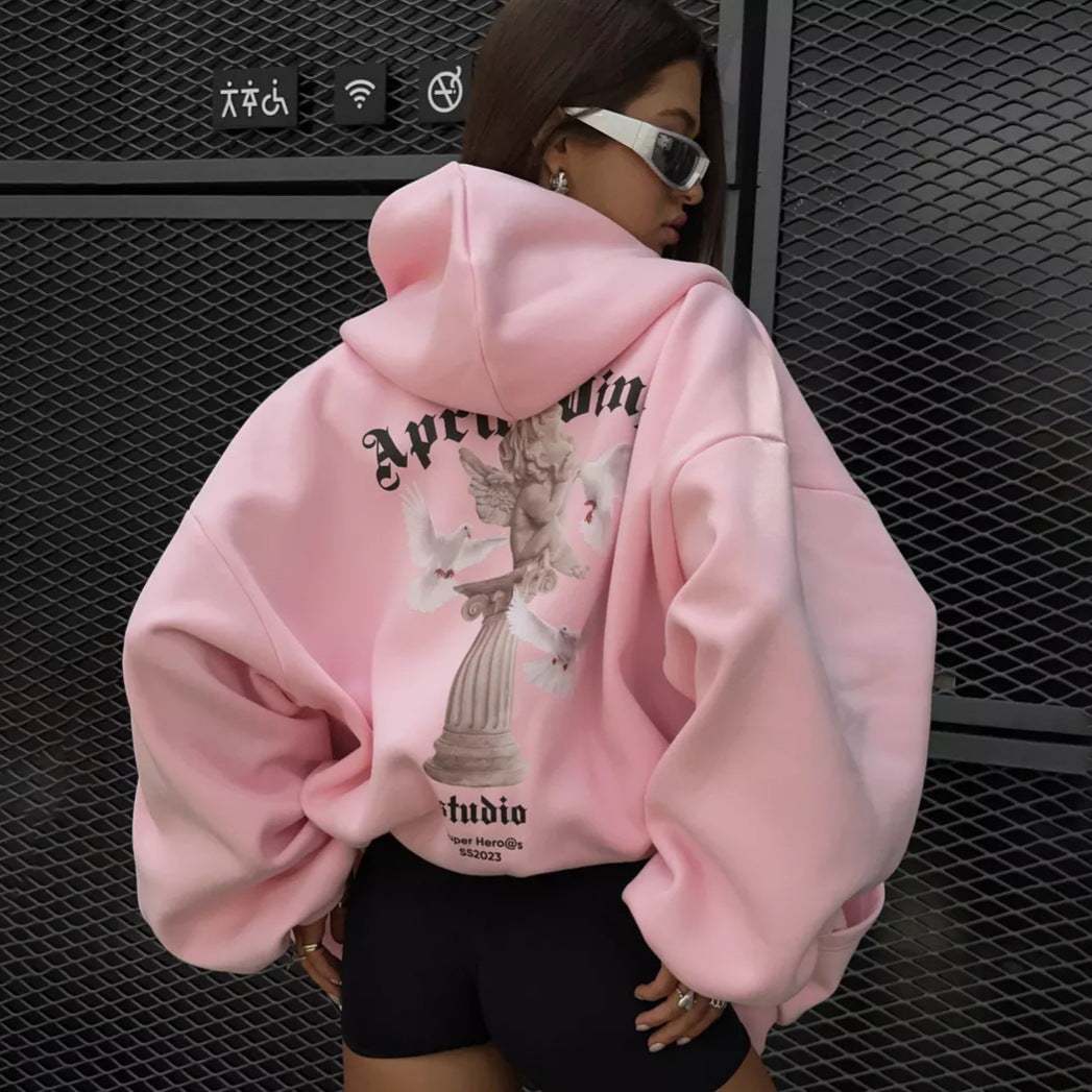 Pink Cropped Zip Hoodie