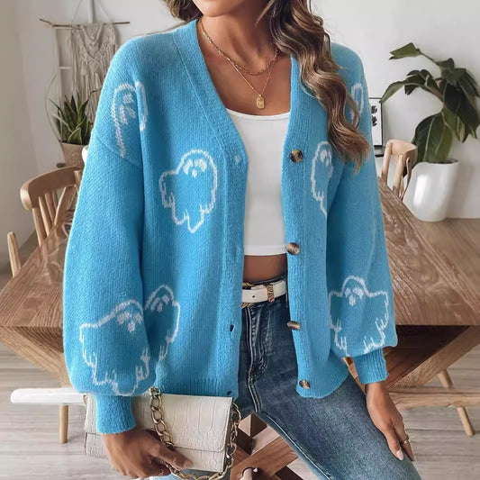 Blue Ghost Knit Cardigan