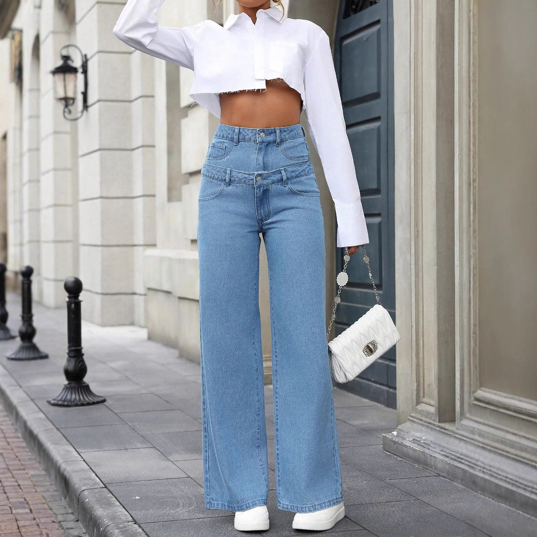 Double Waist IIusion Jeans